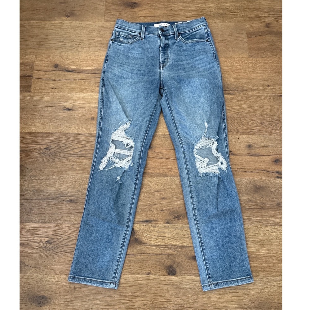 Eunina Rocky High Rise Boyfriend Jeans Distressed Blue Med Wash Size 5 E88038BIN